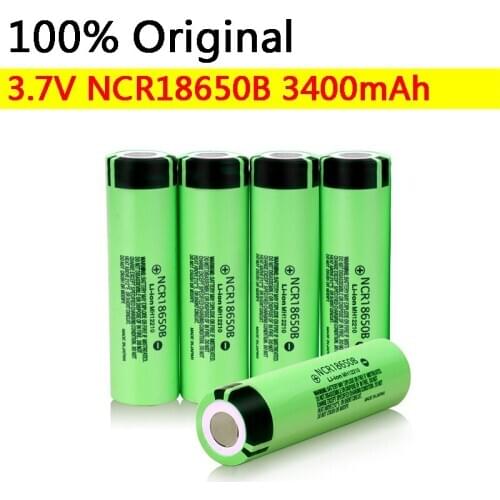 100% Original 18650 Battery 3.7V NCR18650B 3400mAh Lithium For Flashlight batteries Rechargeable Battery 10A Power