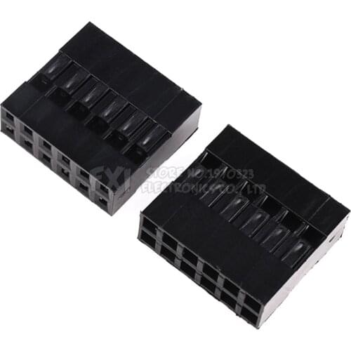 50PCS/LOT Dupont connector 2*6P 2*6 pin 12 Pin Double Row 2.54 mm Plastic Shell Through Hole Housing