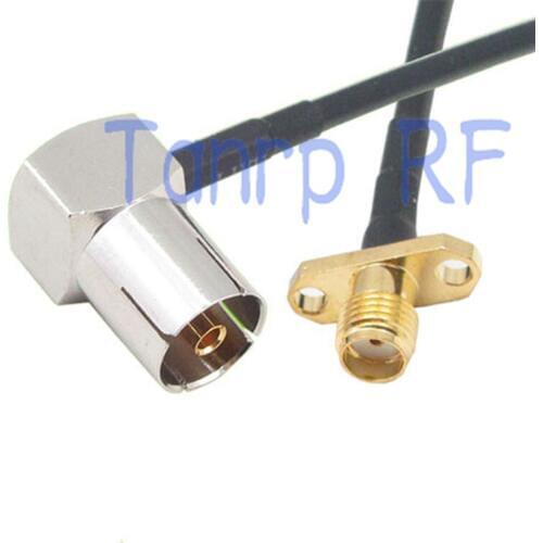 6in TV female right angle 90 degree to SMA female with 2 hole panel amount RF adapter 15CM Pigtail coaxial jumper RG174 cable