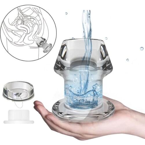 Hollow Anal Plug With Matched Stopper Enema Anal Expander Butt Plug Peep Vagina and Anus Dilation SM Sex Toys Bdsm Slave