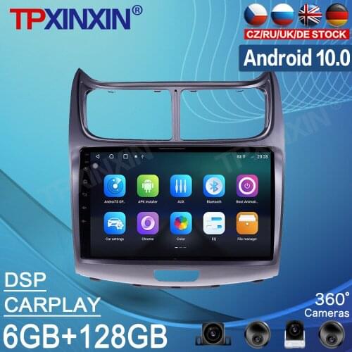 Android 10.0 6+128GB For Chevrolet Sail 2009-2017 Car Tape Radio Recorder Multimedia Player Stereo GPS Navi Video PX6 Head Unit
