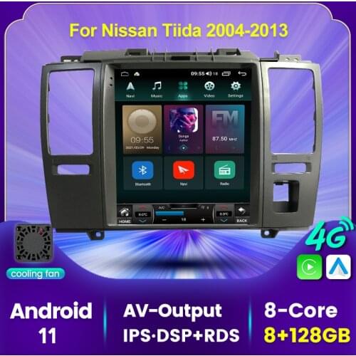 Android 11 GPS Audio 4G+WIFI For Nissan Tiida C11 2004 - 2013 Tesla Style Screen Car Radio Multimedia Video Player Navigation BT