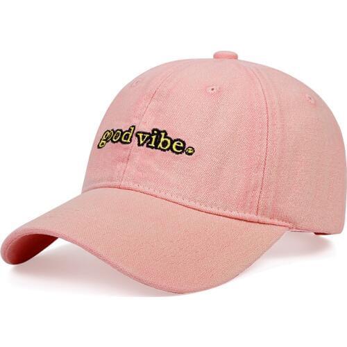 New good vibe alphabet embroidery baseball cap fashion cotton outdoor dad hat men and women universal sun hats casual wild caps