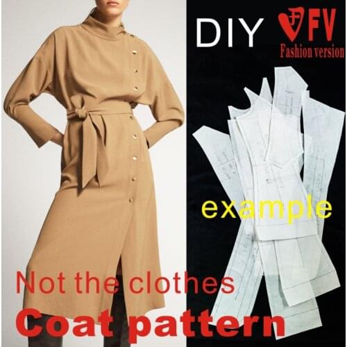 Ladies Fashion Lace-up Coat Pattern Garment Sewing Drawing BFY-329