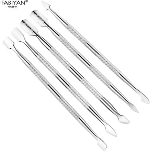 Nail Art Dual-ended Cuticle Pusher Stainless Steel Remover Dead Skin Removal Pedicure Manicure Tool Spoon Metal Push Finger Care