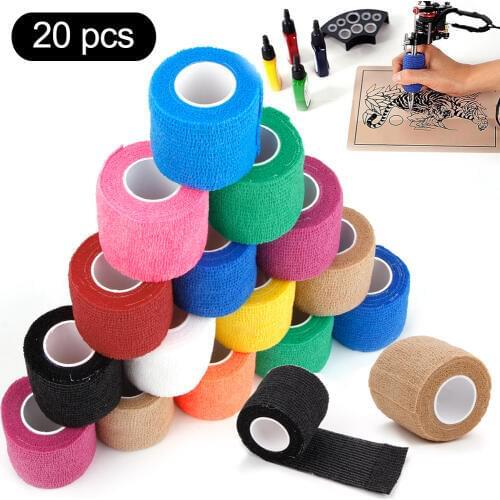 1/6/10/20PCS Disposable Tattoo Bandage Self-adhesive Non-woven Elastic Sport Wrap Bandage Tape Tattoo Equipment Accessories Tool