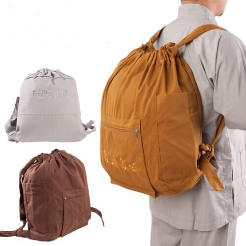 Lay buddhist canvas backpack package zen bag shaolin kung fu kungfu bags
