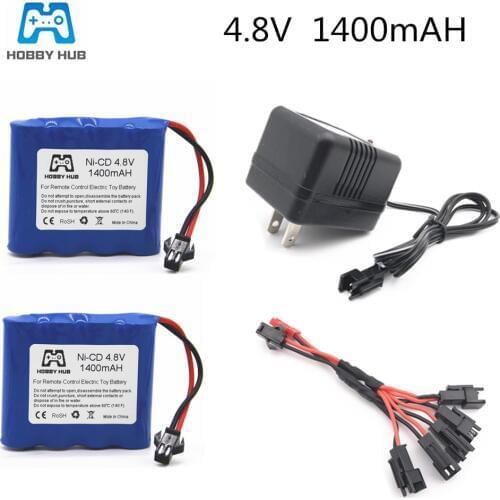 Hobby Hub 4.8V 1400mAh Ni-Cd Battery with Charger For Remote Control Toys Electric toys AA battery group nicd 1400 mah battery
