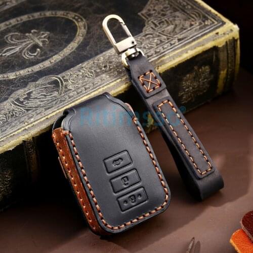 New Arrival Handmade Leather Car Key Case Cover for Toyota Yaris Vios Key Fob