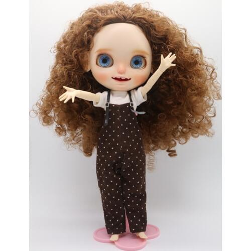 Customization doll DIY Change joint body blyth doll For Girls brown hair curly