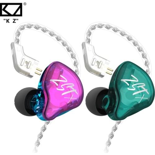 KZ ZSTX Headset 1BA+1DD drivers Hybrid HIFI Bass Earbuds In-Ear Monitor Noise Cancelling Sport Earphones Silver plated cable
