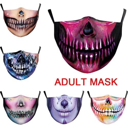 Hot Fashion Skull Clown Mouth Cosplay Womens Men Masks Face-Protection Dustproof Cycling Spots Breathable Halloween Adult Mask