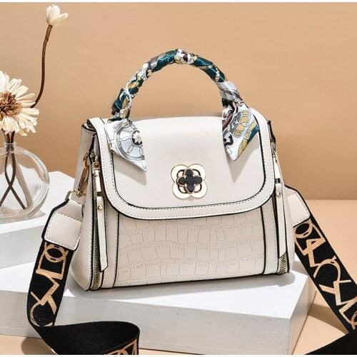 Stone Pattern Small Square Bag for Women 2021 New Trendy Women 's Silk Scarf Portable Korean Style Fashionable Shoulder Bag