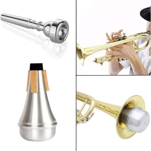 4Pcs/Set 3C 5C 7C Metal Trumpet Mouthpiece Mute Silencer Practice Accessories Music Equipment Accessories Attachment