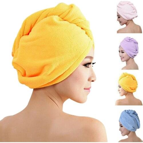 Microfiber Absorbent Dry Hair Hat for Women Solid Color Bathroom Drying Hair Towel Female Quick Drying Soft Shower Dry Hair Hat