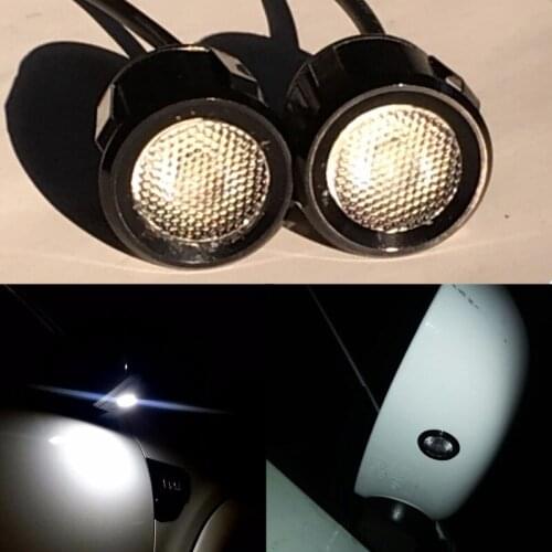 Mini Flood led Eagle eye Car styling daylight Waterproof DRL flashlight Auto Reverse Backup tail light Red Amber Warning Signals