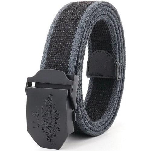 Mens Metal Slide Buckle Waist Belts Breathable Canvas Army Military Black Fashion Unisex Jeans Accessories Women Leisure Strap