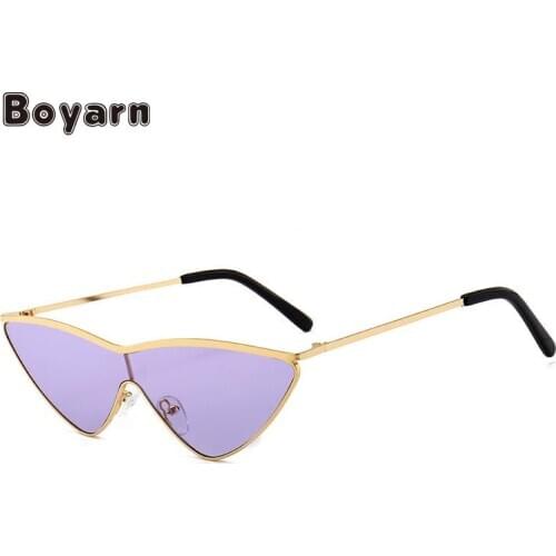 Boyarn 2021 New Gradient Sunglasses Supply One-piece Cat Eye Sunglasses Fashion Triangle Sun Glasses For Men Women UV400