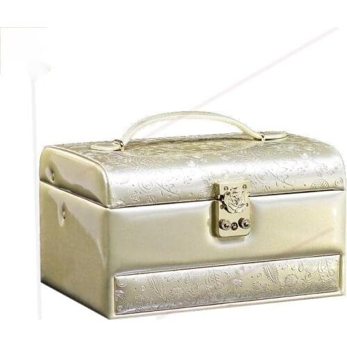 Makeup Organizer Cosmetic Storage Box Jewelry Container Women Drawer Necklace Bins Earring Collection Rings Bag Gift