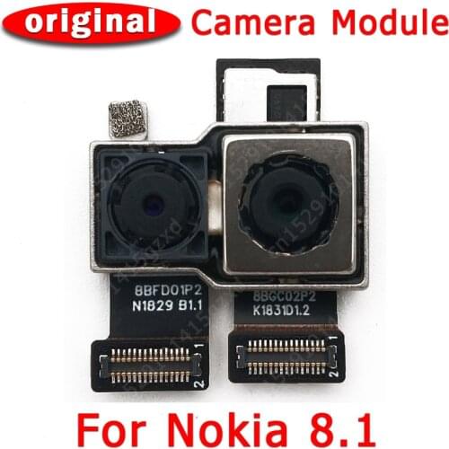 Original Rear View Back Camera For Nokia 8.1 X7 Main Big Backside Camera Module Flex Cable Replacement Repair Spare Parts