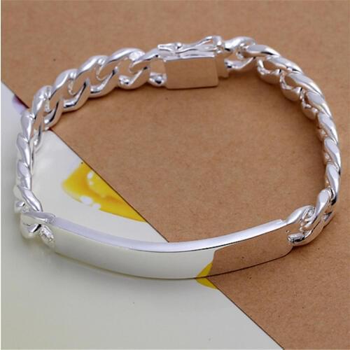 Lowest factory H181 Beautiful fashion Elegant silver color charm 10mm MEN CHAIN Bracelet , Good quality Gorgeous jewelry