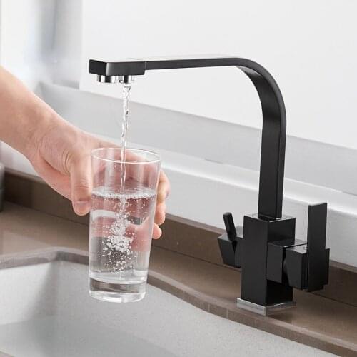 Kitchen Faucets Deck Mounted Mixer Tap 360 Degree Rotation with Water Purification Features Mixer Tap Crane For Kitchen