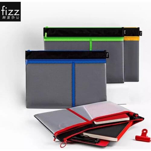 Fizz A4 File Bag Zipper Bag A4 Storage Large Capacity Mesh File Bag Hand Bag Student Office For Business Home School Test Paper
