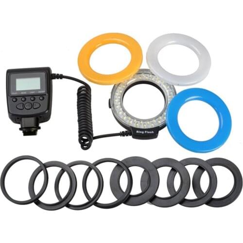 Macro LED Ring Flash Light For Canon For Nikon For Panasonic For Pentax For Olympus DSLR Camera