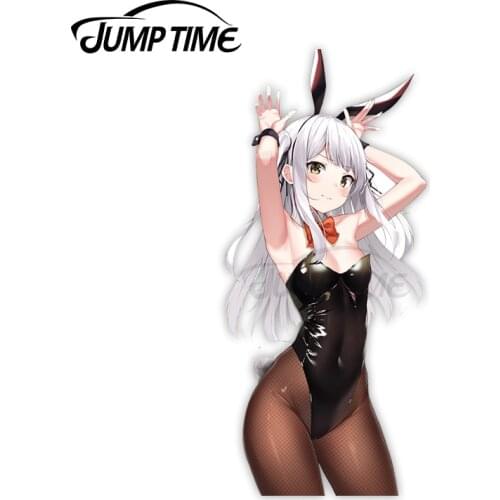 Jump Time 13cm x5.8cm Car Sticker Sexy Hula Anime Bunny Girl Decals Funny Laptop Trunk SUV JDM Waterproof Vinyl Car Decor