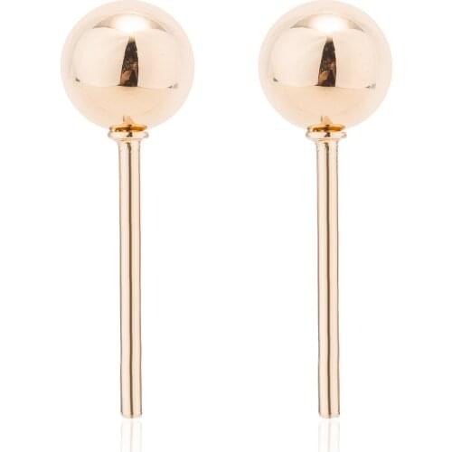 Oly2u Stainless Steel Personalize Gold Color Ball Stud Earrings Pendientes Mujer Korean Fashion Circle Earings Aretes