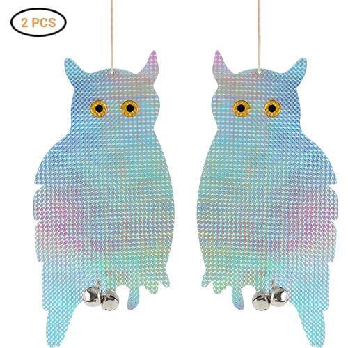1/2pc Garden Supplies Fake Owl Hanging Reflective Scarecrow Scares Bird Pigeons Woodpecker Repellent Birds