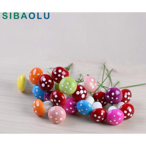 10pcs Colorful Mushroom Model Flower Plant Mini figurine fairy garden home miniature ornament desk office decoration Accessories