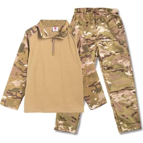 2021 Kids Boys US Army Tactical Military Uniform Airsoft Camouflage Combat-proven Shirts Pants Rapid Assault Long Sleeve Battle