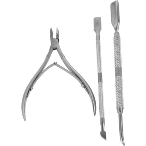 3pcs set stainless steel nail tool cuticle nipper pusher remover cuticle nippers manicure for pushing and cutting nail cuticle