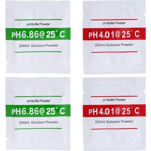 4 Pcs PH Buffer Solution Powder PH For Test Meter Measure Calibration 4.01 6.86 62KC