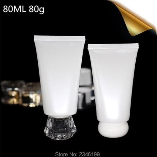 80ML 80G 50pcs/Lot Pearl White Soft Tube Cosmetic Tube Hand Cream Facial Cleaning Cream Container Shampoo Sunscreen Bottle