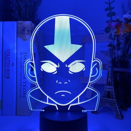 Acrylic LED Night Light Avatar The Airbender for Kids Child Bedroom Decor Nightlight The Legend of Aang Figure Desk 3D Lamp