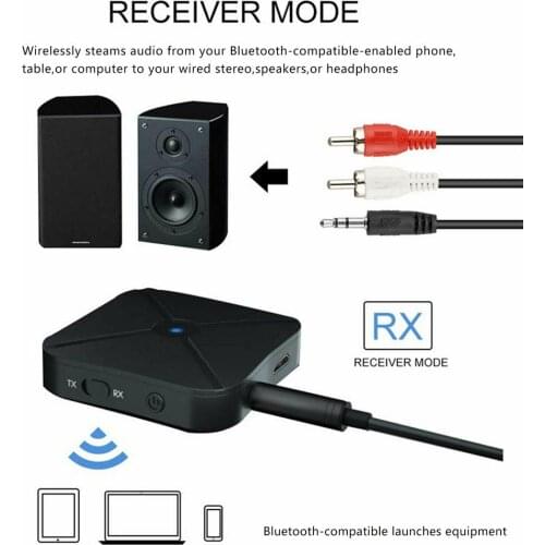 KN319 2 In 1 High-quality Bluetooth Transmitter Receiver Stereo Wireless Audio Converter With 3.5mm RCA Aux Jack For Car TV Mp3