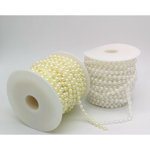 2-8M 4 6 8 10mm Half Round Flatback Imitation Pearl Beads Line Chain Trim pearls for crafts DIY Craft Supplies Decoration Party