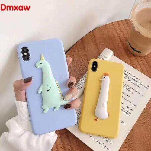 Cute Carton Case For Huawei Honor Play 3 9X Pro View 20 Note 10 9 Lite 9i 8X Max 8C 7X 7C Phone Cover Dinosaur Chicken Soft Case