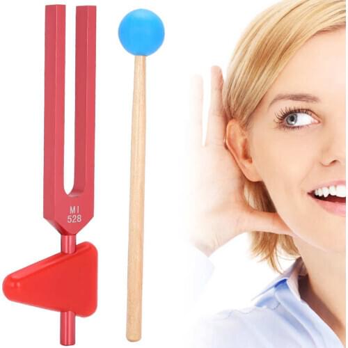 Pill Case Container MI528 Aluminum Alloy Tuning Fork 528HZ Sound Healing Therapy Tuning Fork with Hammer Waterproof