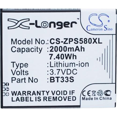 CS 2000mAh / 7.40Wh battery for ZOPO 6580, ZP580 BT33S