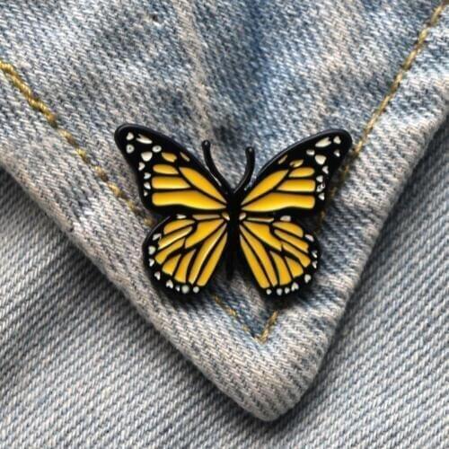 DMLSKY Butterfly Brooch Cartoon Enamel Pins For Women Men Backpack Pins Personality Kids Pin Charm Jewelry M3344