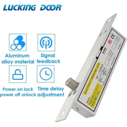 NC/NO Output DC12V Electric Lock Magnetic with Timer Mortise Door Lock Fail Safe fail Secure Bolt Mortise Door Lock 8 wires