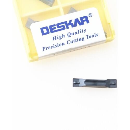 10PCS DESKAR TDT2 TDT3 TDT4 Carbide Inserts Grooving Blade Parting off CNC Lathe Slot Cutter Tool for Stainless Steel