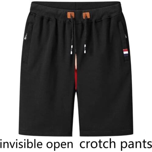 Summer Sports Convenient Shorts Men Outdoor Casual Fast Dry Pants Crotch Full-open Zipper Fake Pocket Sex Free Pants Field Pants