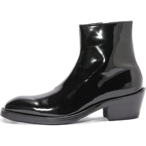 Hot Selling Cow leather Mens Boots Ankle Martin Boots Shoes Fashion work Boots High Quality Retro Shoes Metal zipper