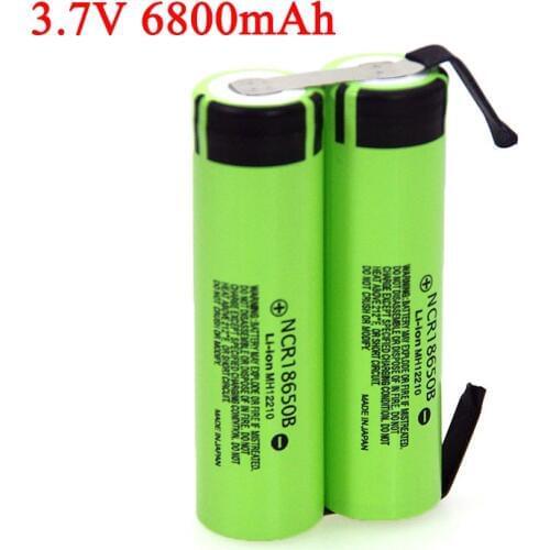 3.7V 6800mAh 1S NCR18650B Lithium battery pack Fishing LED Light Bluetooth Speaker 4.2V soldering Nickel Sheet DIY batteries