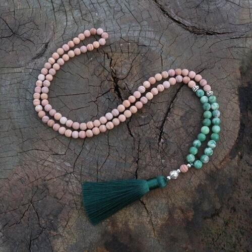 8mm Matte Line ,Qinghai Jadeite,Meditation Mala,Namaste Yoga Jewelry,Chakra Stones Mala,Buddhist Mala Prayer Bead,108 Mala Beads