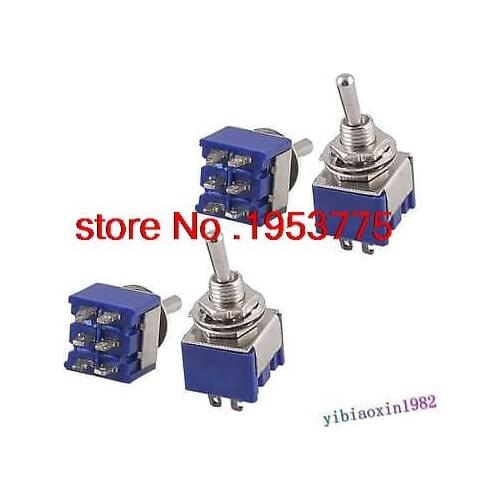 AC 125V 6A SPDT 6 Pin On/On 2 Position Miniature Toggle Switch Blue 20 Pcs